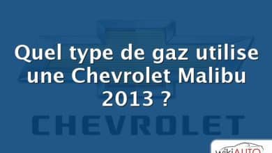 Quel type de gaz utilise une Chevrolet Malibu 2013 ?
